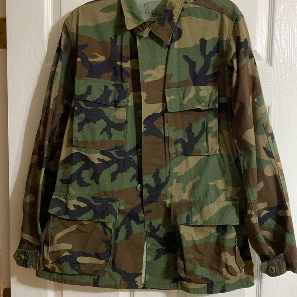 US Army Military Woodland Camouflage-Combat jacket, size small. Good condition.